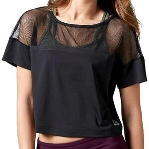 Reebok Women's Black Sheer Crop Top